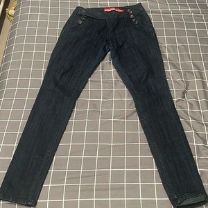 ZANA Di High waisted button jeans. Dark RInse. Size 3